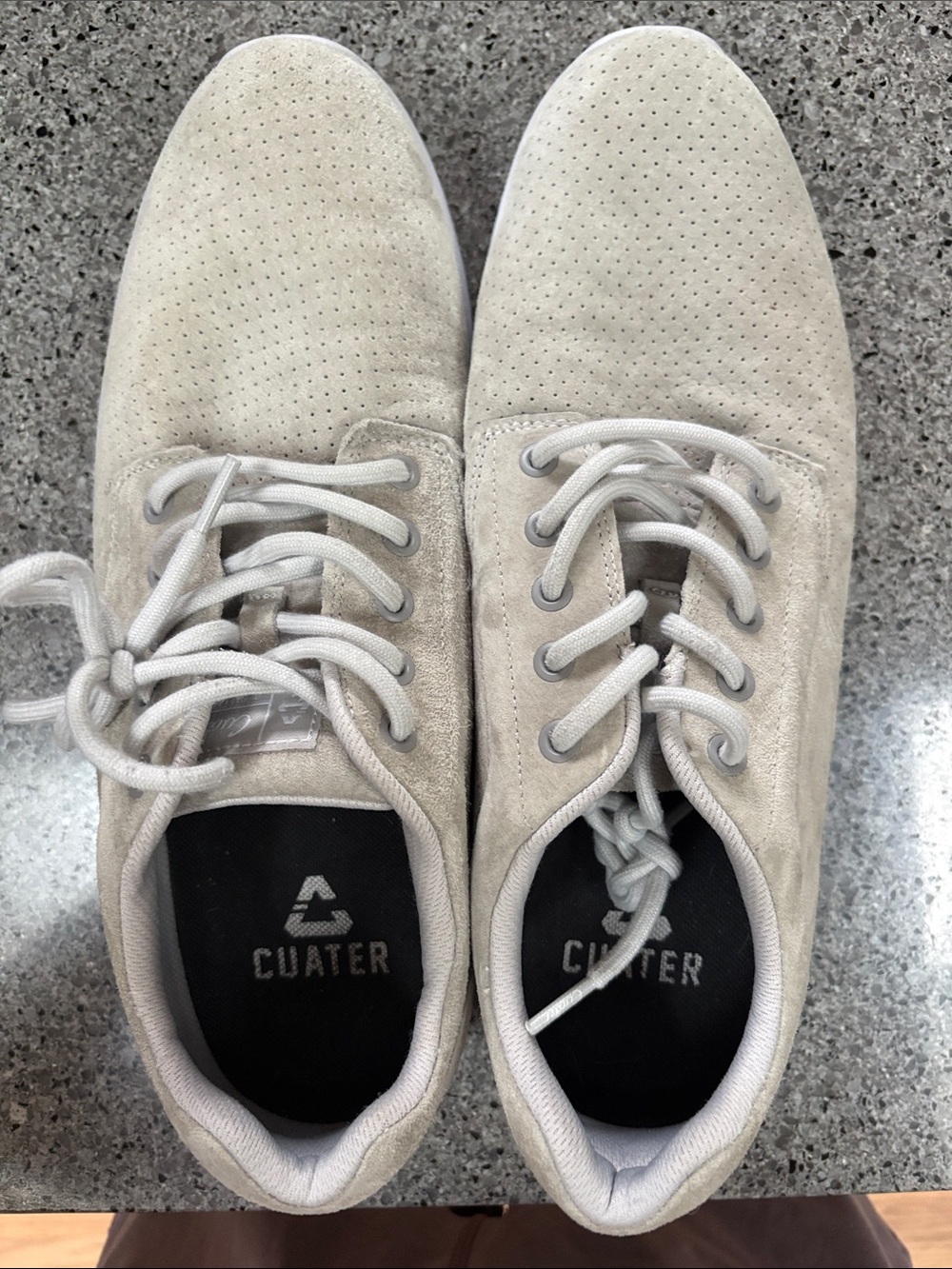 Men's Suede Lace-Up Sneakers in Light Beige size 12